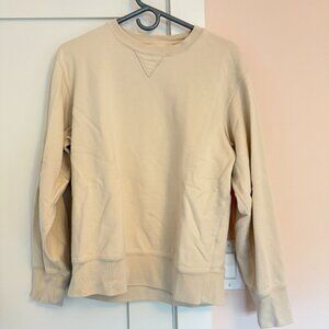 Uniqlo Crew Neck Long Sleeve Sweat Shirt Size M Tan Cotton